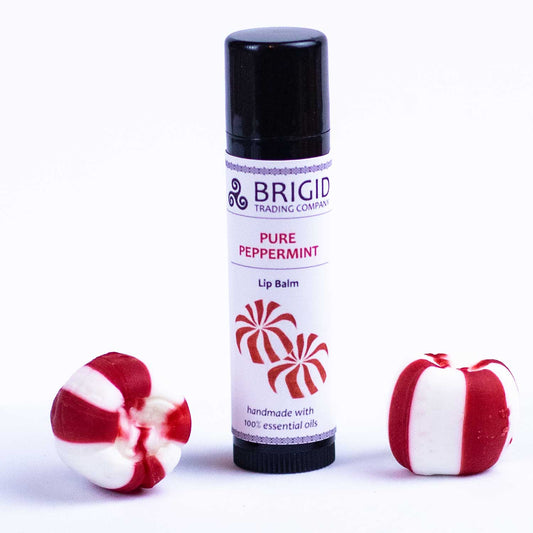 Peppermint Natural Lip Balm with Essential Oils by Brigid Trading Company