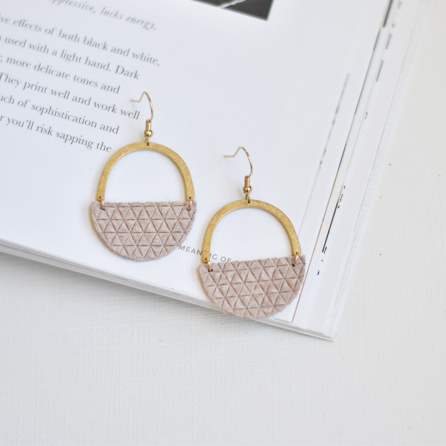 Leather Pink Hoop Earrings Jo Earrings Lipgloss