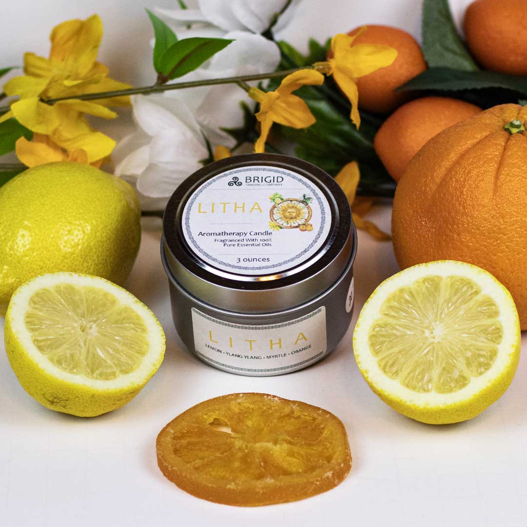 Litha Soy Wax Candle Lemon Sweet Orange Myrtle Ylang Ylang