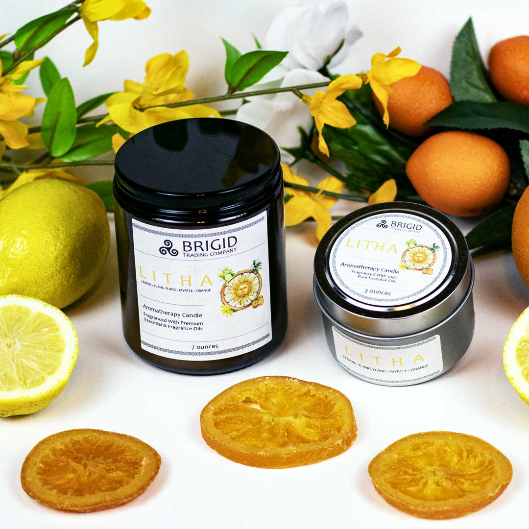 Litha Soy Wax Candle Lemon Sweet Orange Myrtle Ylang Ylang