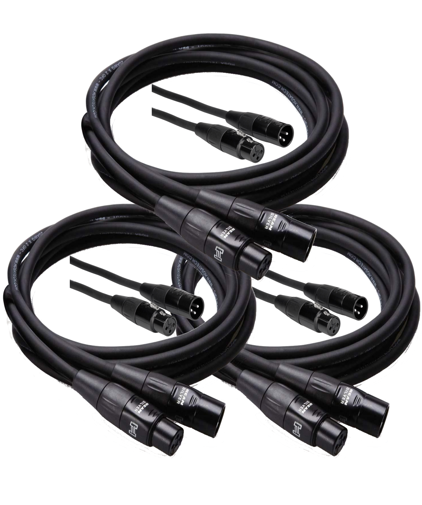 Hosa Pro Microphone Cable 15 Feet 3 Pack Neutrik REAN Connectors HMIC-015