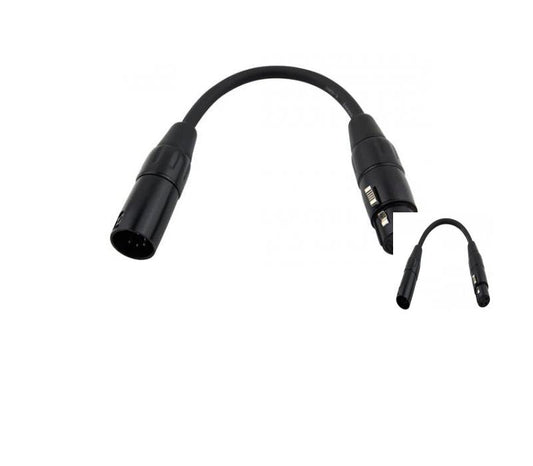Pig Hog PX-DMX5M 5-Pin DXMM to 3-Pin XLRF Adapter Cable, 6"-NEW
