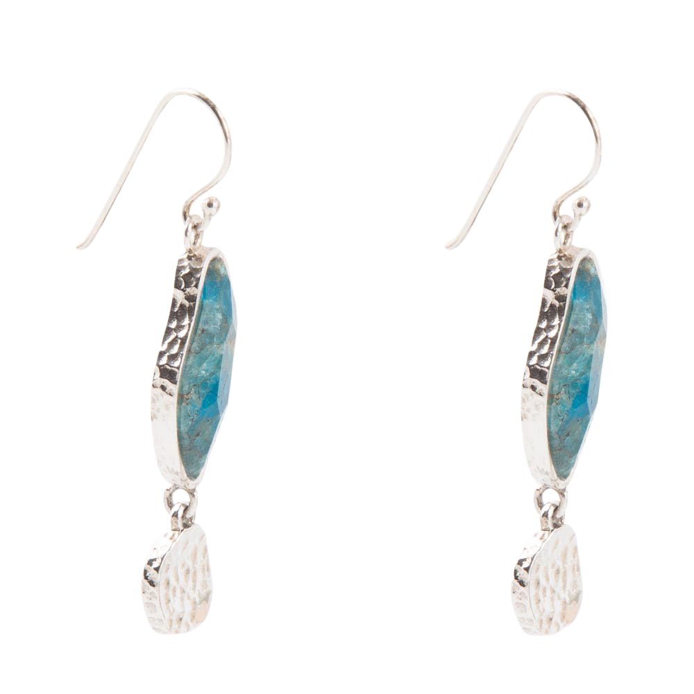 Luna Blue Apatite and Sterling Silver Drop Earrings