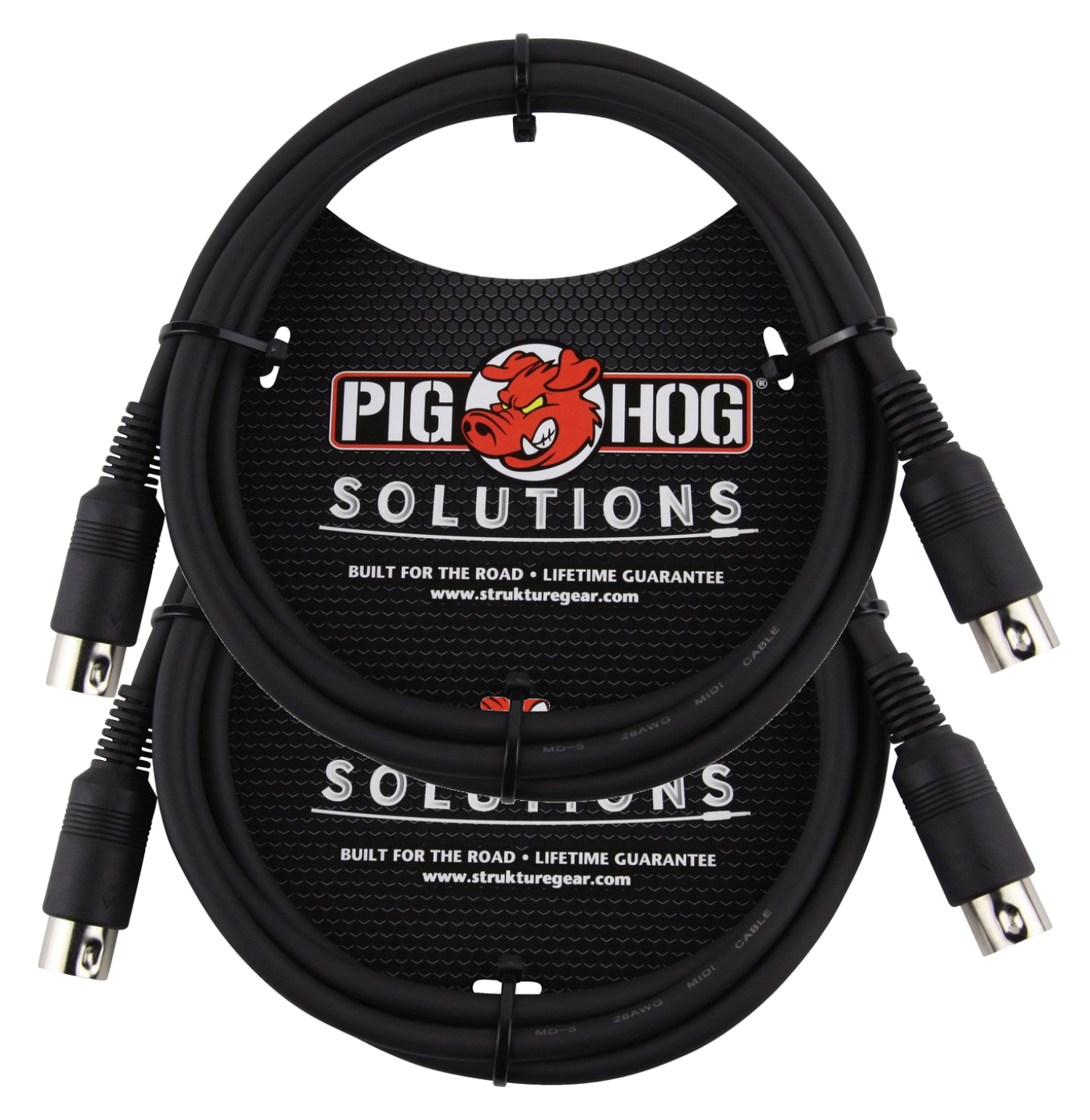 Pig Hog 6ft Solutions MIDI Cable Instrument Interface Male to Male 2 Pack