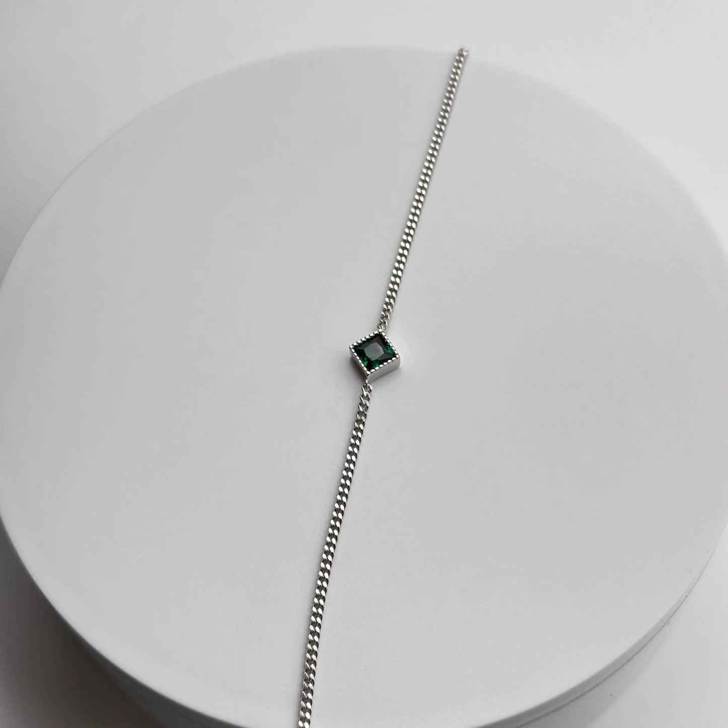 Green Zircon Elegant Gold-Plated S925 Sterling Silver Bracelet