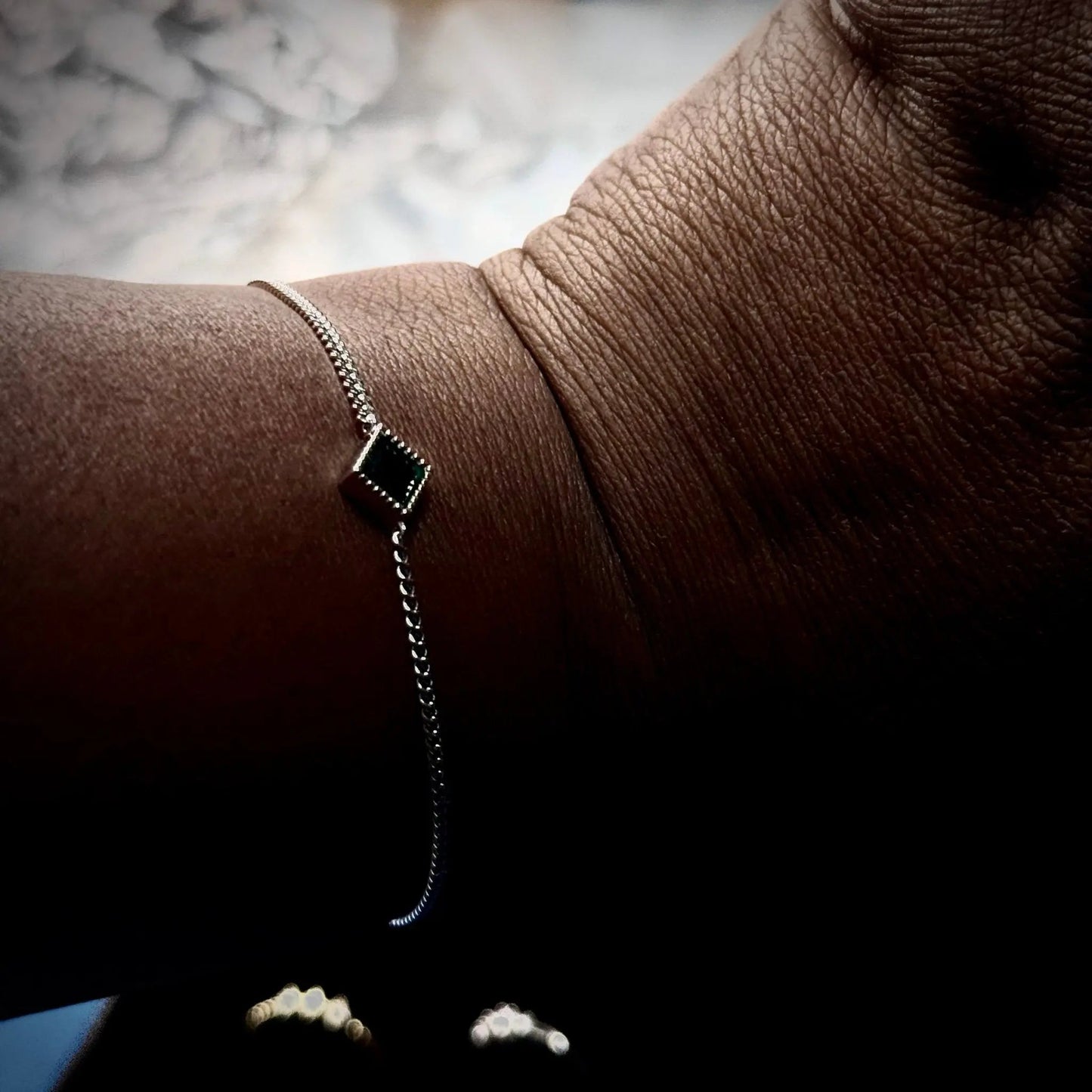 Green Zircon Elegant Gold-Plated S925 Sterling Silver Bracelet