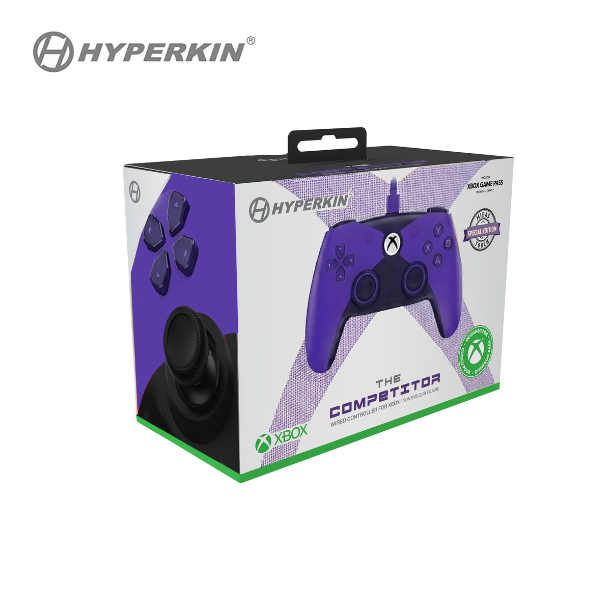 The Competitor Wired Controller Officially Licensed by XBOX - Purple