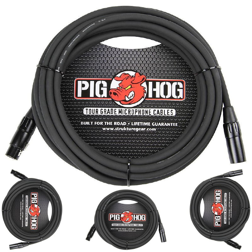 High Performance 8mm XLR Microphone Cable 20ft Pig Hog
