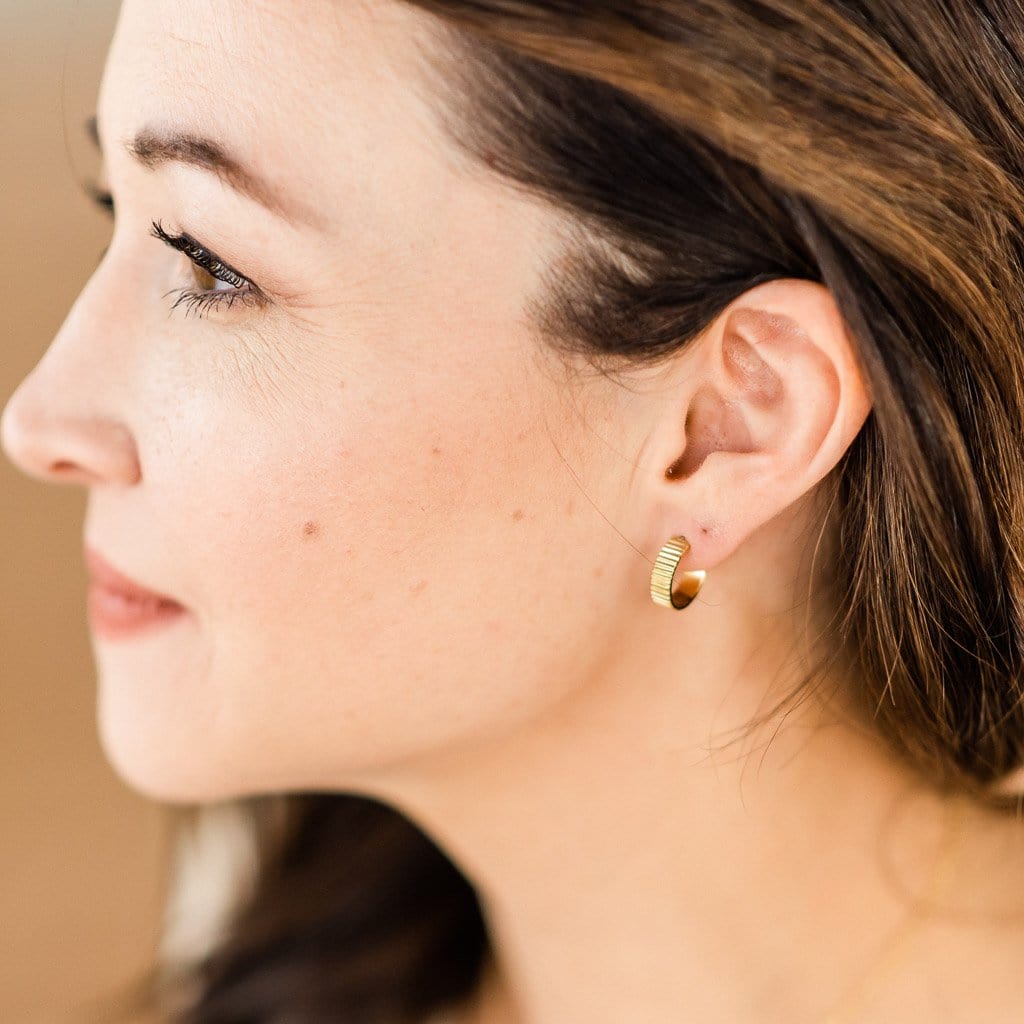 24k Gold Hoop Earrings Artisan Handmade Makena