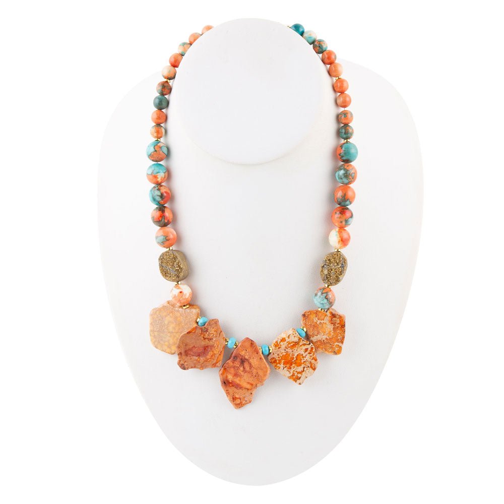Mandarin Orange Jasper Statement Necklace