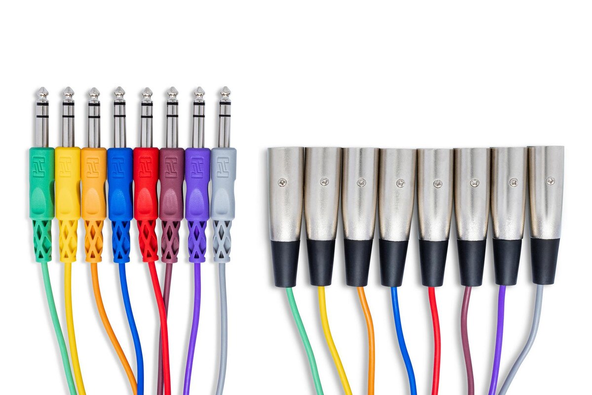 8-channel 6.6 foot Balanced Snake Cable 1/4 inch TRS Male to XLR Male Hosa