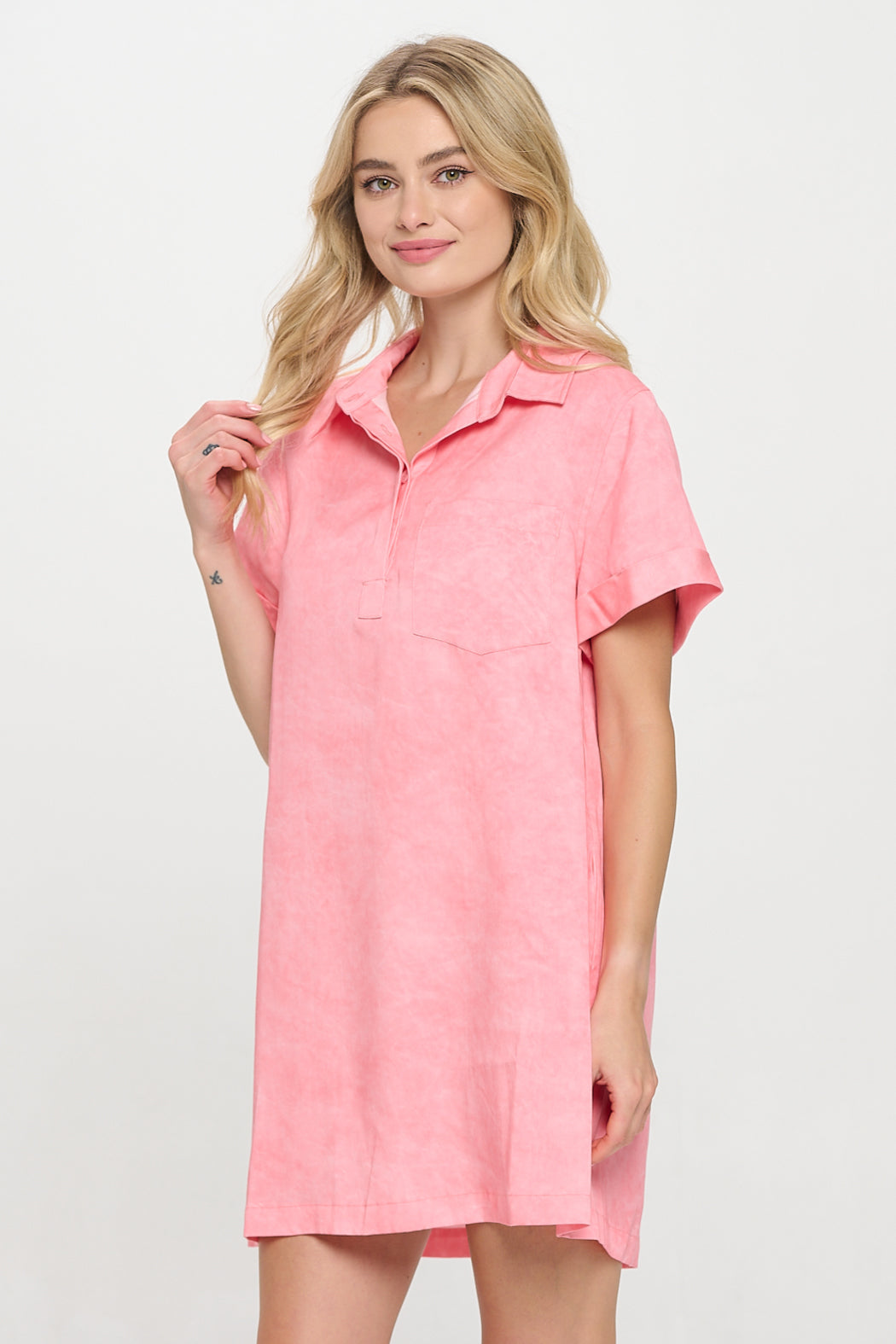 Coral Sands Relaxed Shirt Dress