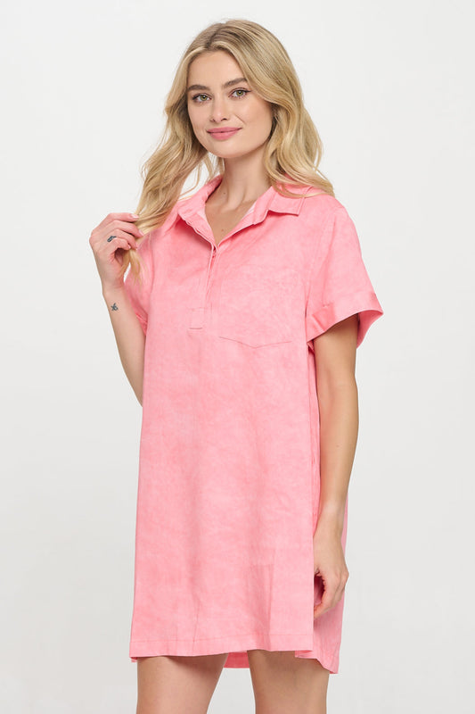 Coral Sands Relaxed Shirt Dress