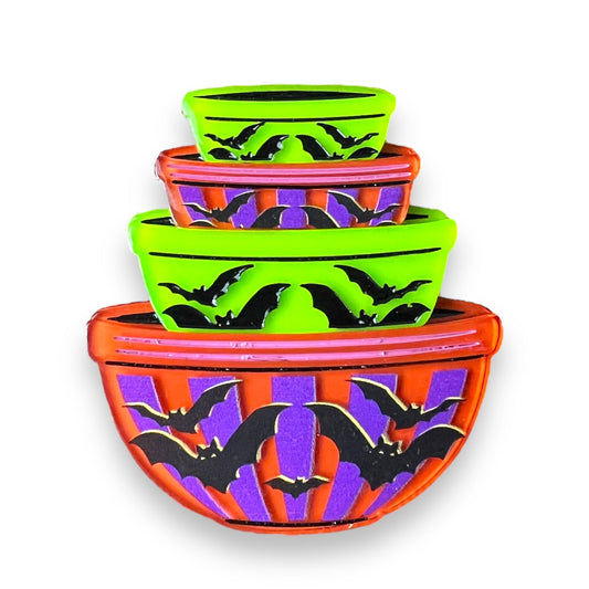 Menacing Mixers Halloween Bowls Brooch by Lipstick & Chrome