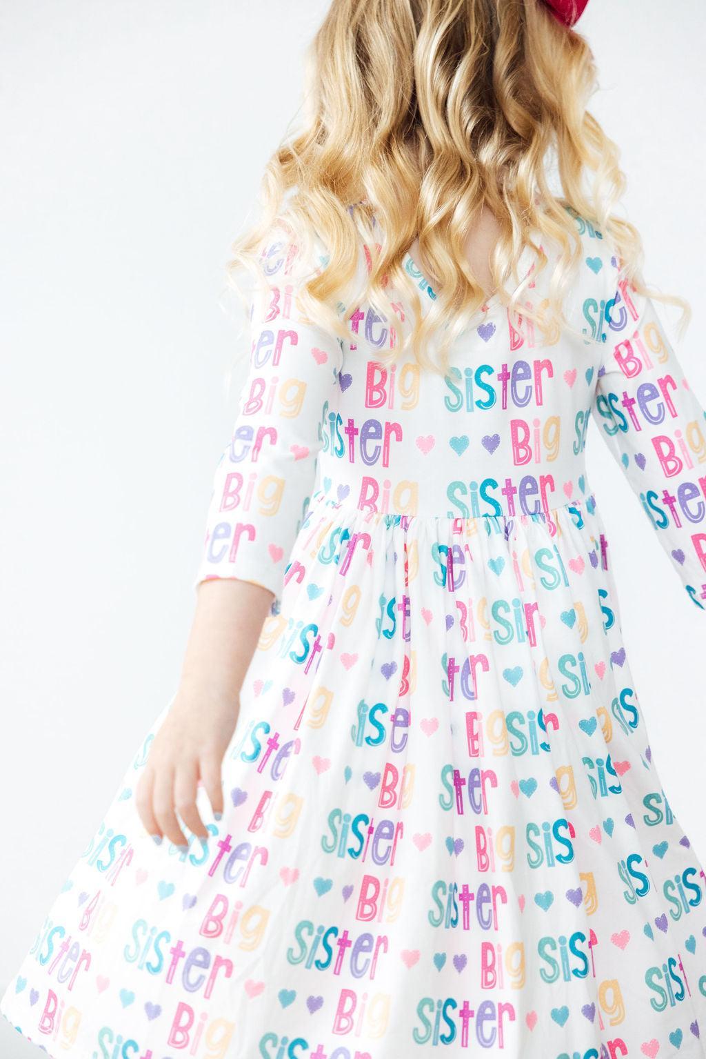 3/4 Sleeve Pocket Twirl Dress Big Sister Mila & Rose
