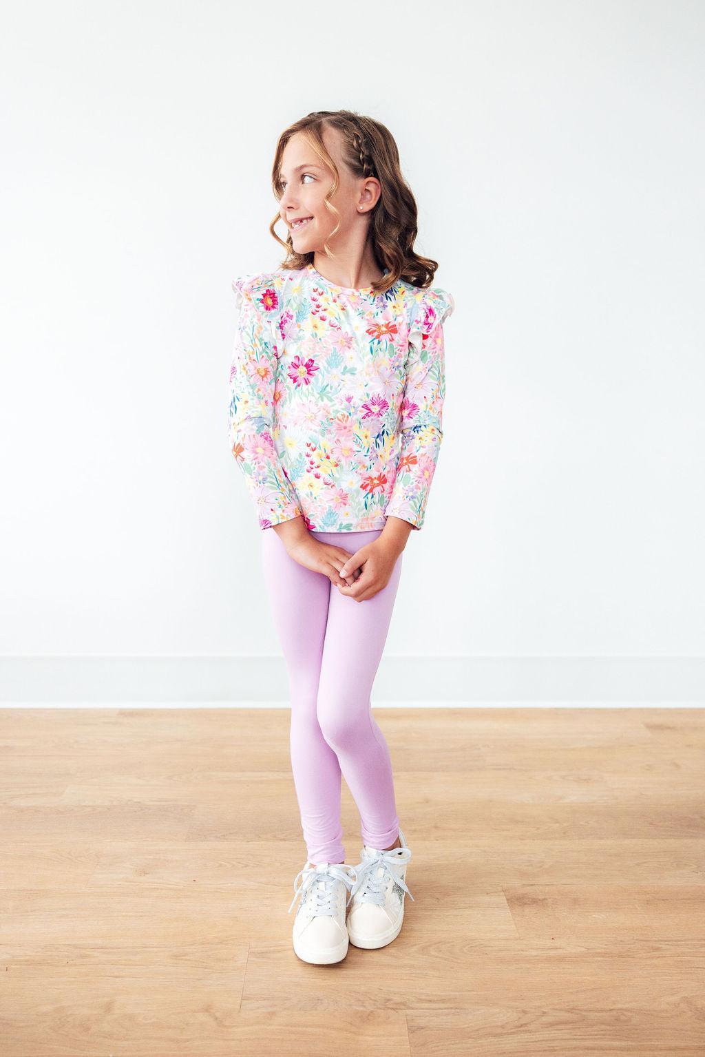 Field of Flowers Long Sleeve Ruffle Tee Mila & Rose