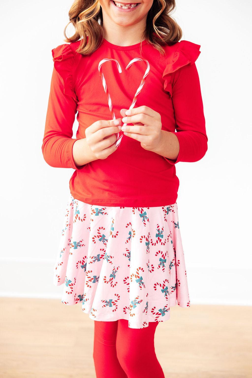 Candy Cane Cutie Skegging with Attached Skirt Girls' Mila & Rose