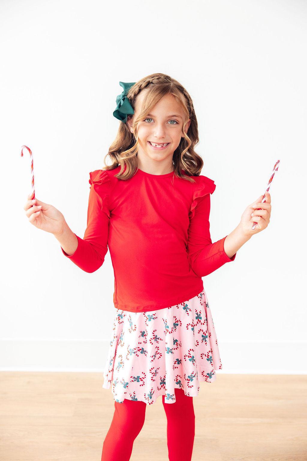 Candy Cane Cutie Skegging with Attached Skirt Girls' Mila & Rose
