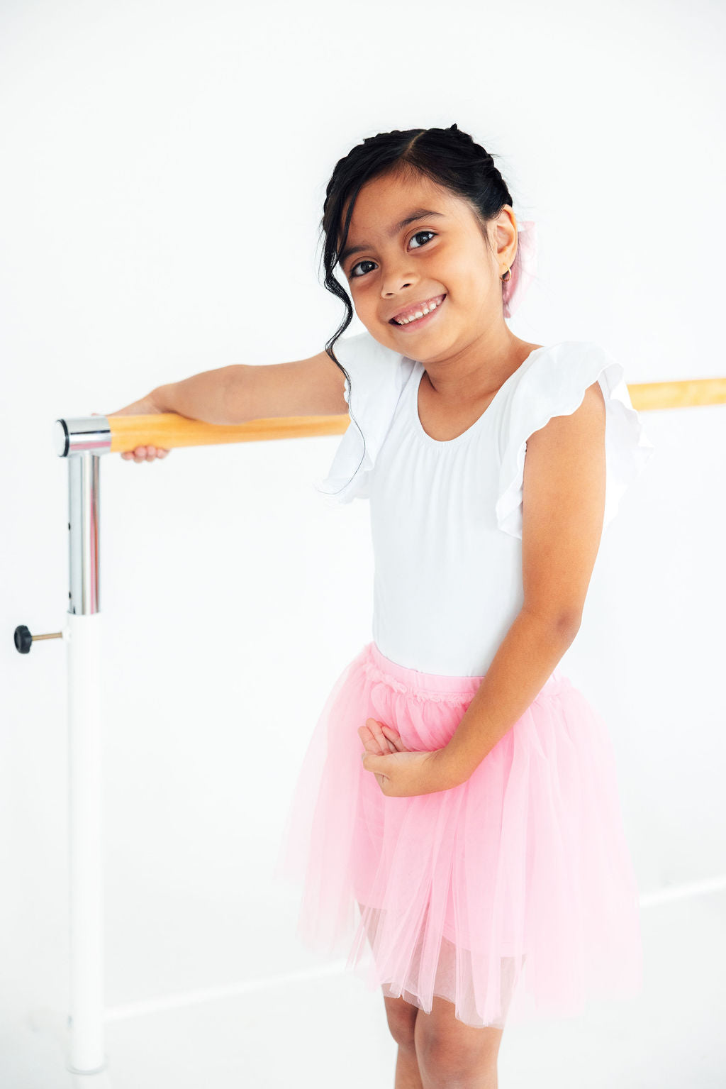 Bubblegum Pink Tutu Shorts with Flouncy Overlay Girls Dance Shorts Mila & Rose