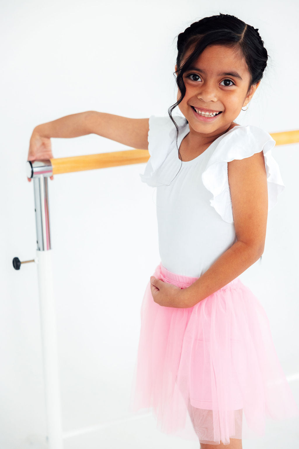 Bubblegum Pink Tutu Shorts with Flouncy Overlay Girls Dance Shorts Mila & Rose