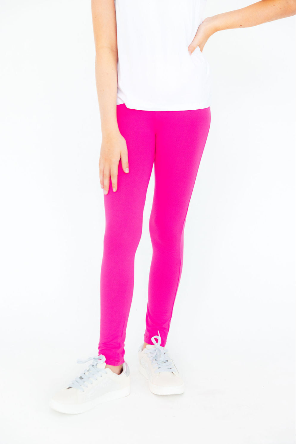Hot Pink High Waisted Slim Fit Leggings Mila & Rose
