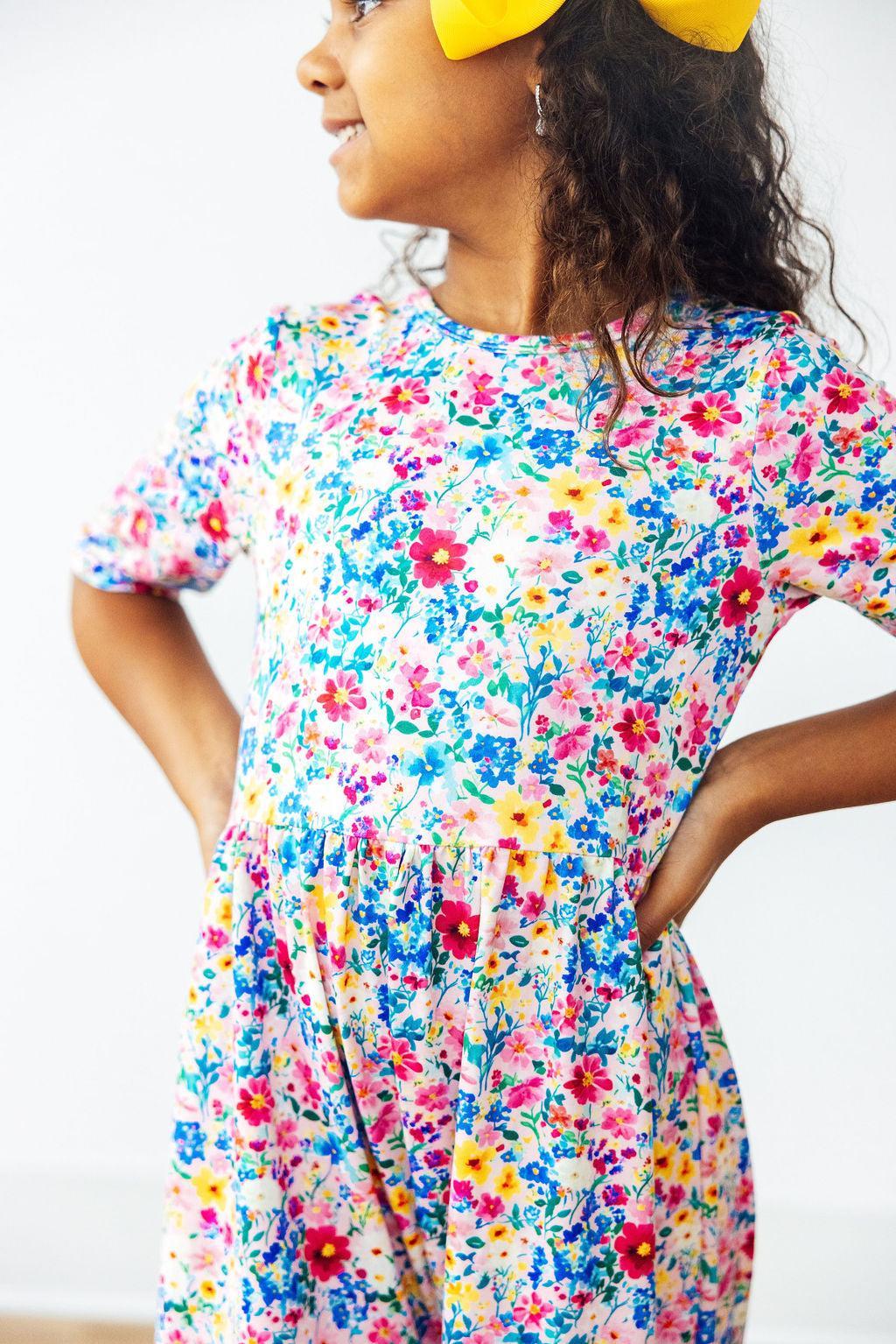 Fluttering Flowers Wide Leg Girls Jumpsuit Mila & Rose