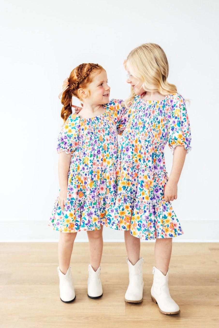 Smocked Ruffle Garden Groove Dress Mila & Rose