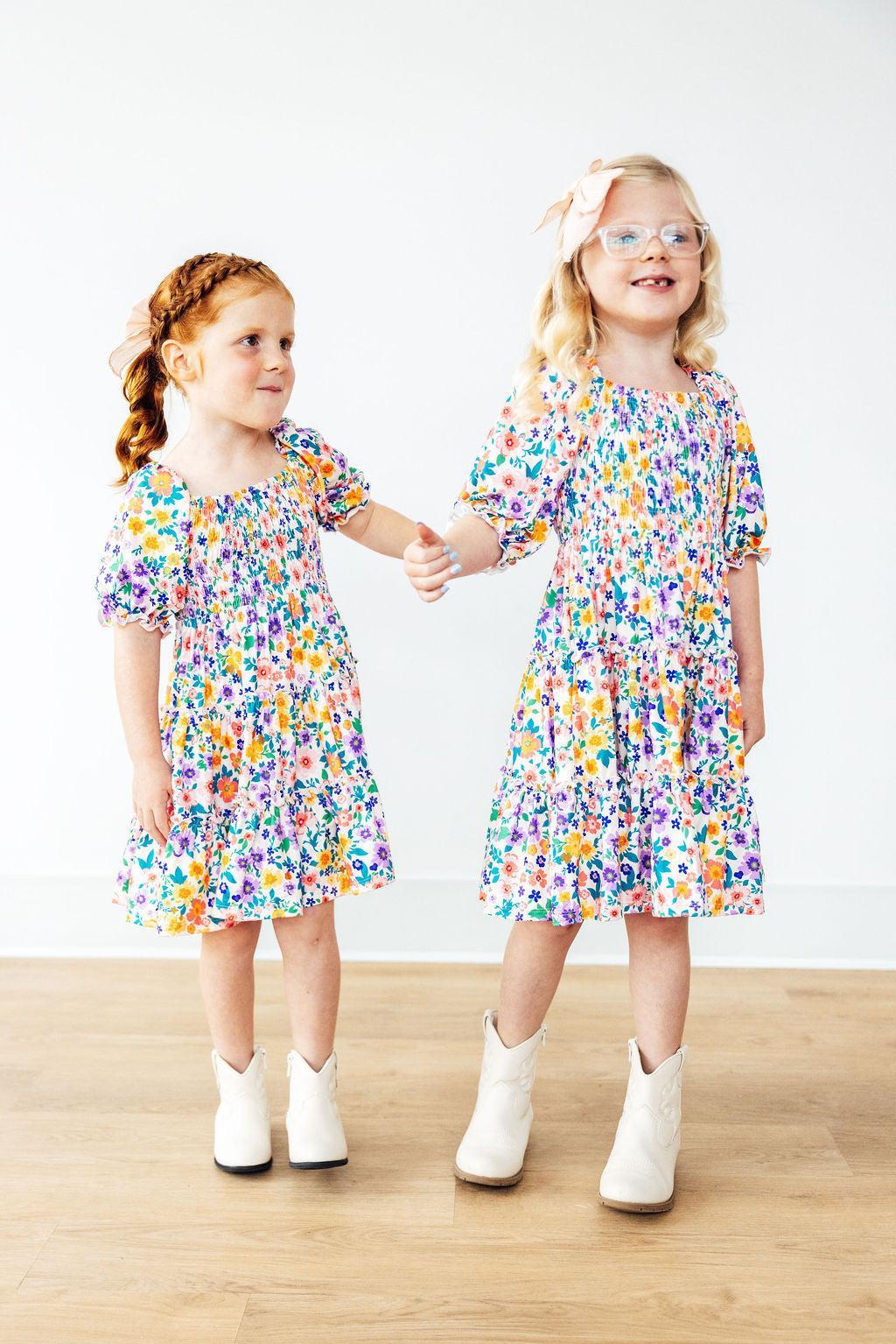 Smocked Ruffle Garden Groove Dress Mila & Rose