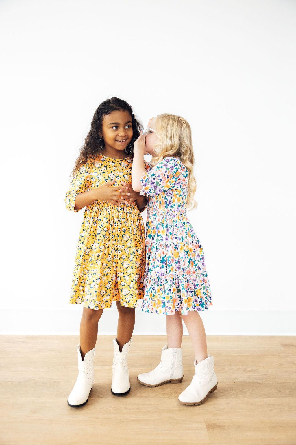 Smocked Ruffle Garden Groove Dress Mila & Rose