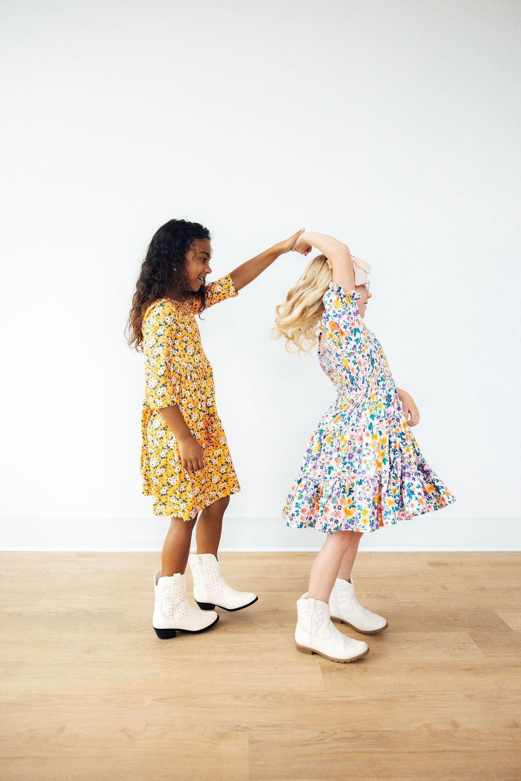 Smocked Ruffle Garden Groove Dress Mila & Rose
