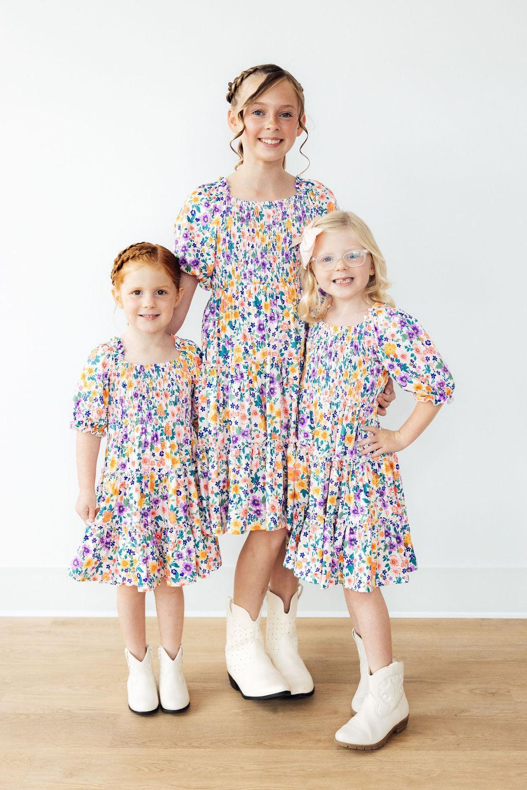 Smocked Ruffle Garden Groove Dress Mila & Rose