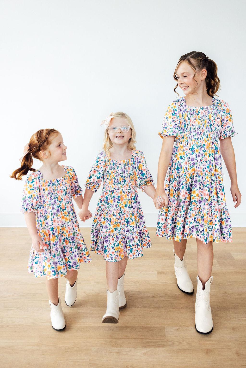 Smocked Ruffle Garden Groove Dress Mila & Rose