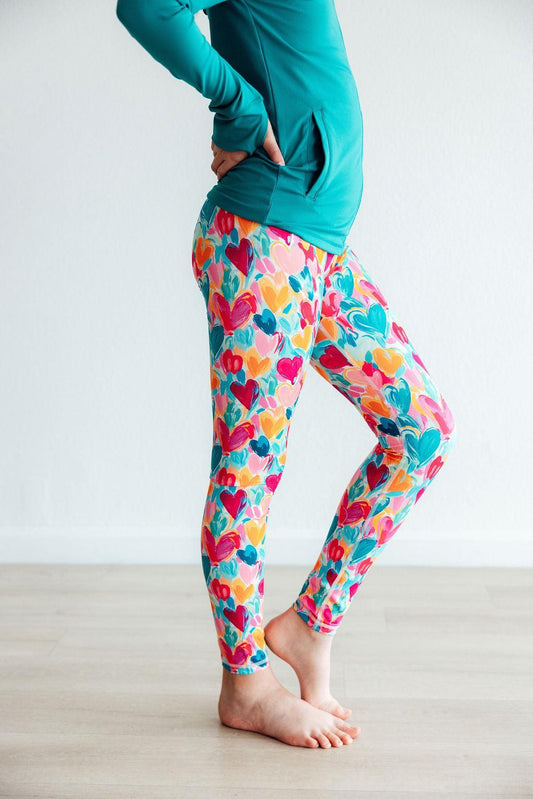 Active Legging Slim Fit Polyester/Spandex Heart Hustle