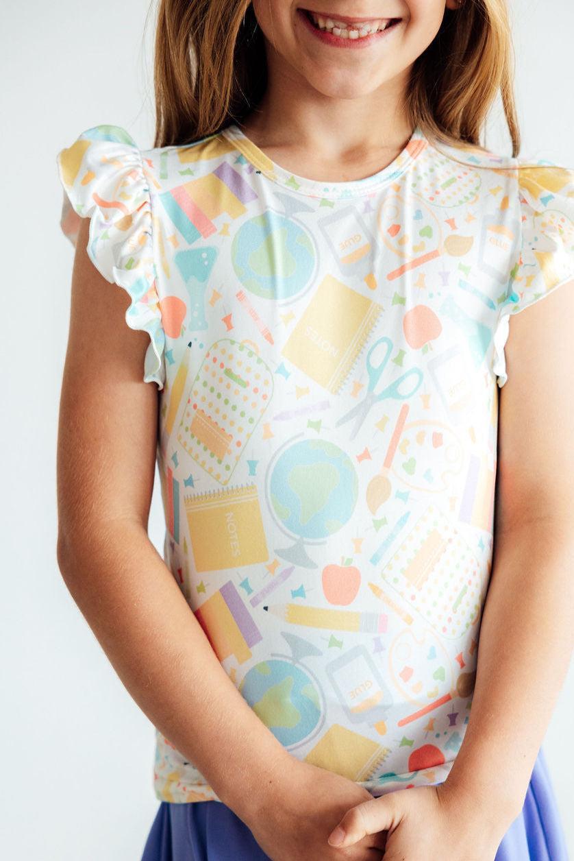 Campus Cutie S/S Ruffle Tee Basic Ruffle Tee Mila & Rose