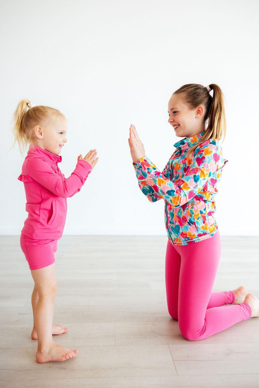 Heart Hustle Ruffle Full-Zip Active Jacket Mila & Rose