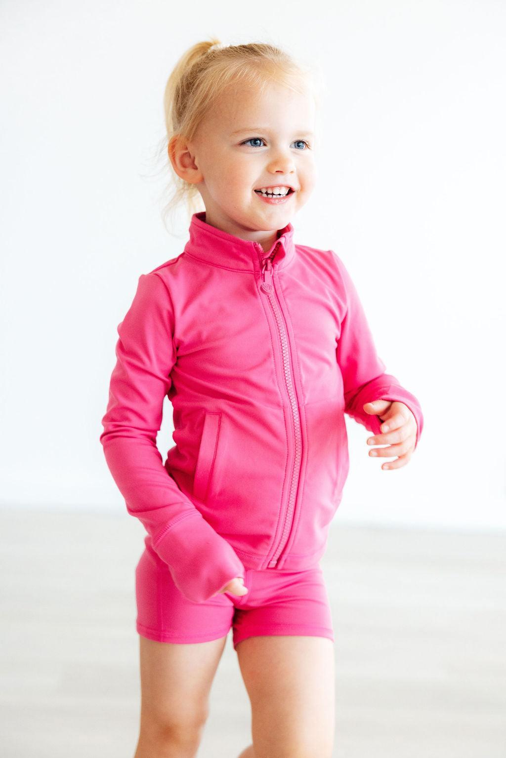 Fuchsia Flash Ruffle Full-Zip Active Jacket Mila & Rose