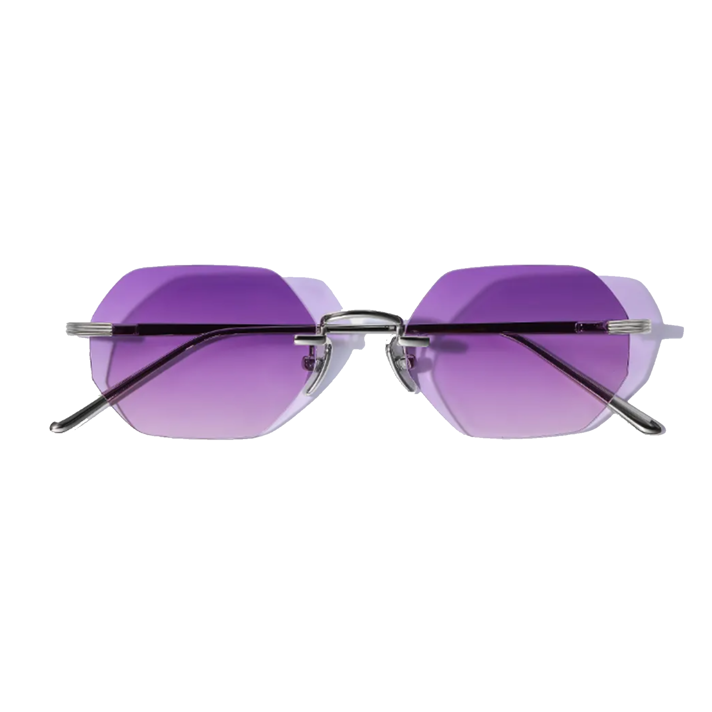Milan Violette Hexagon Frameless Sunglasses