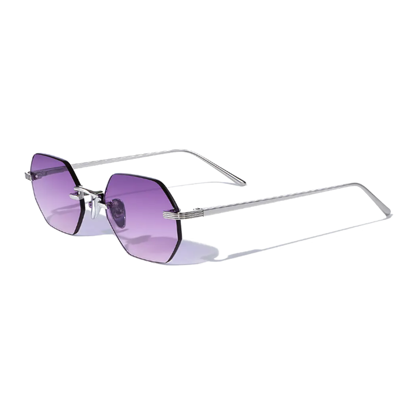 Milan Violette Hexagon Frameless Sunglasses