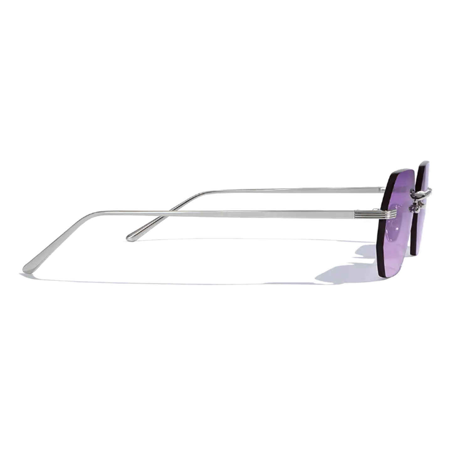 Milan Violette Hexagon Frameless Sunglasses