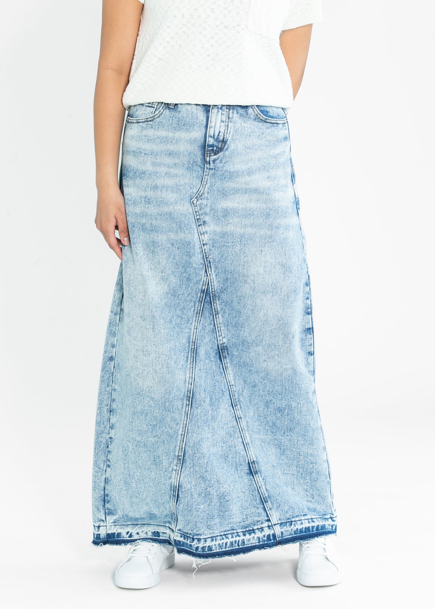 Denim Blue Maxi Skirt Mina Denim Maxi Skirt Inherit Co.