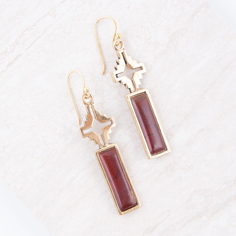Mission Red Rainbow Jasper Earrings