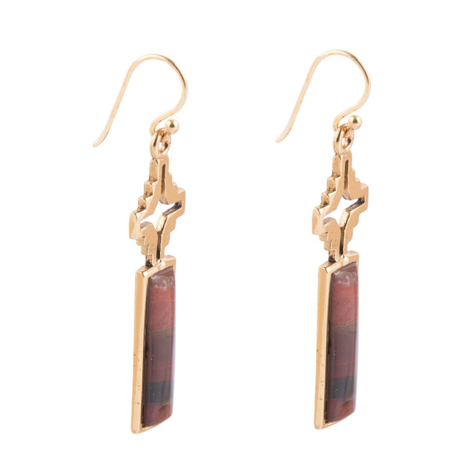 Mission Red Rainbow Jasper Earrings
