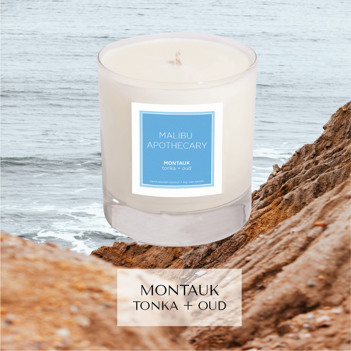 Clear Gloss Blue Accent Candle 8.5oz Coconut Soy Wax