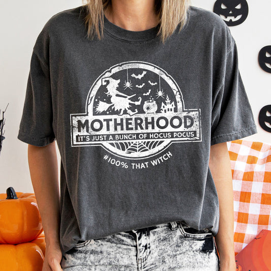 Witch Motherhood Vintage Halloween Comfort Colors Tshirt