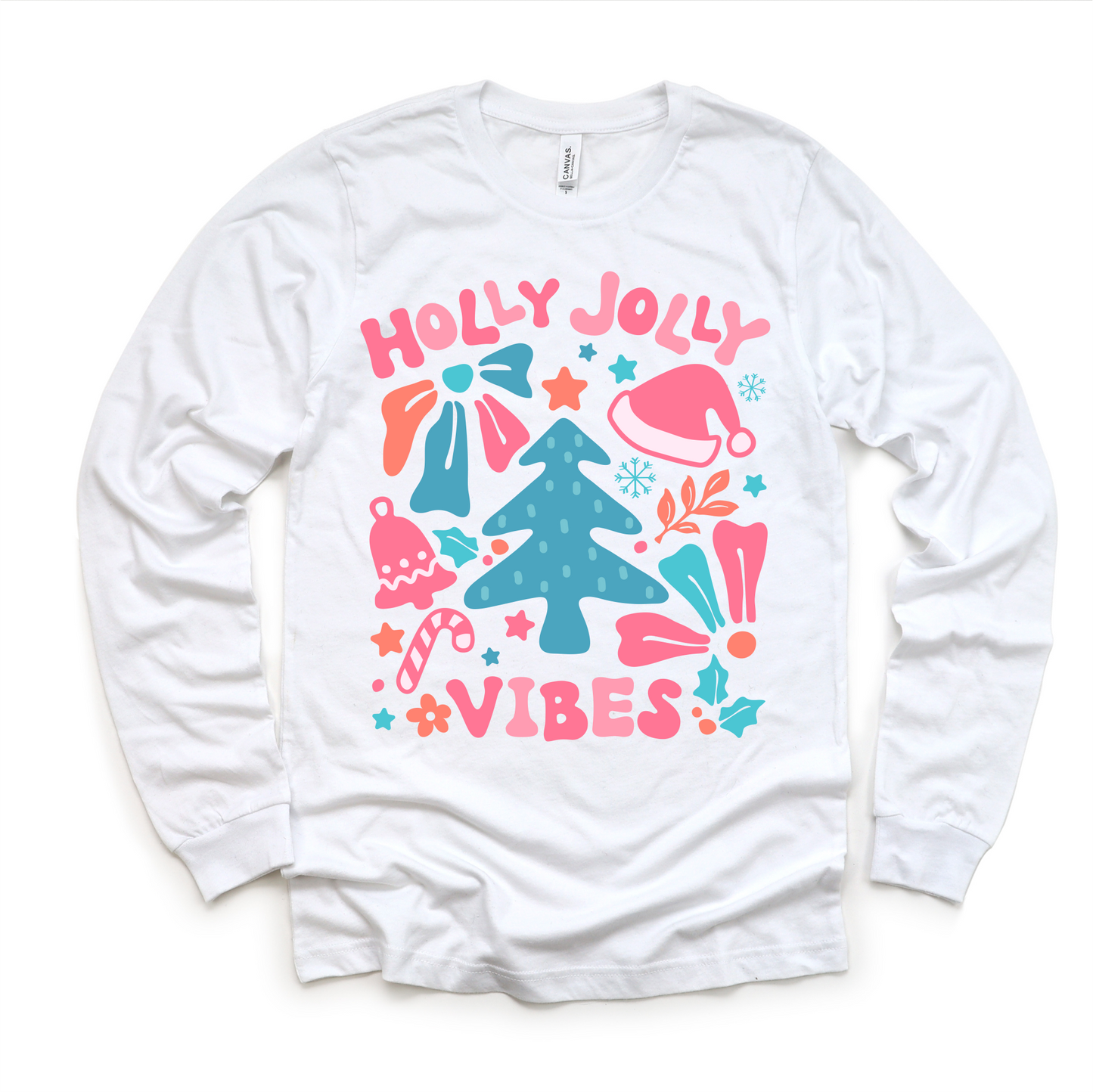 Boho Holly Jolly Vibes Long Sleeve Christmas Shirt Madi Moosh