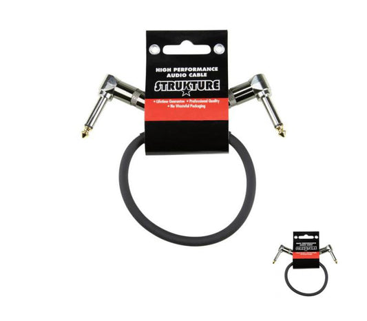 Instrument Guitar Cord ¼ Right-Angle Patch Cable 1ft Strukture SC01RR
