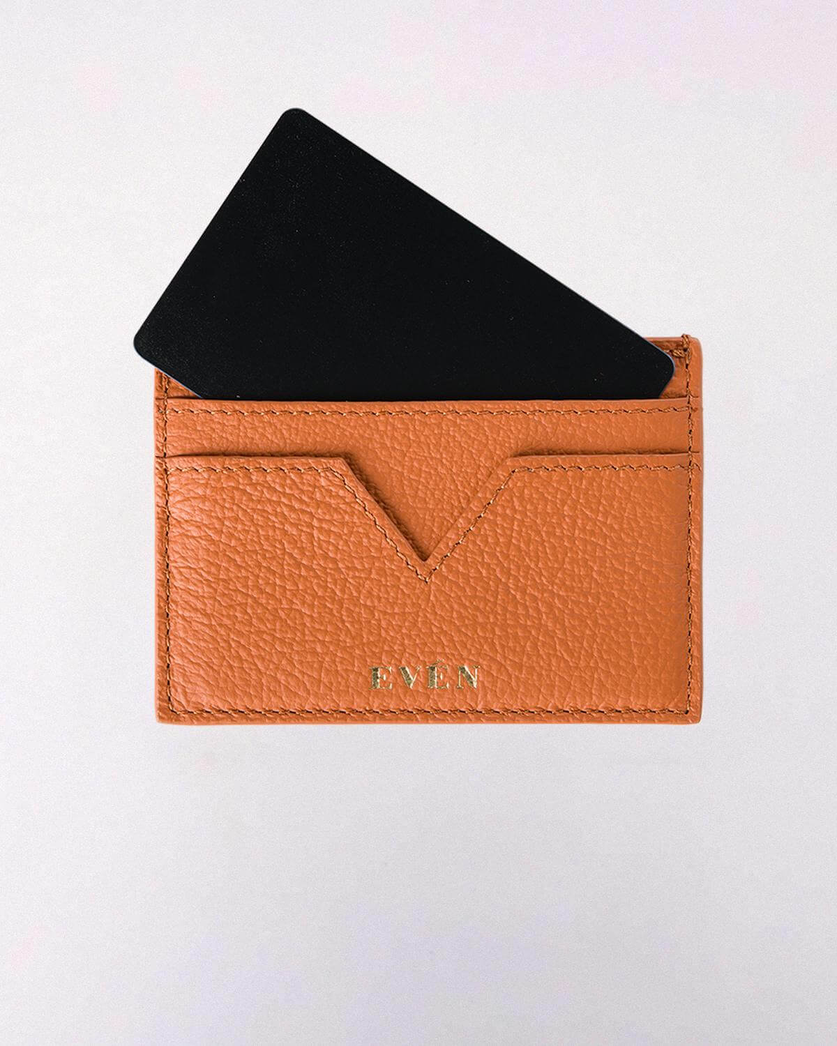 Orange Calfskin Leather Cardholder MUZI