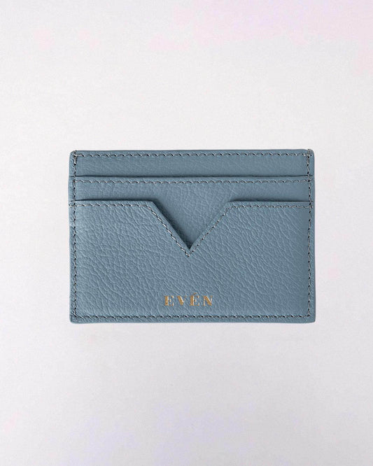 Grey Calfskin Leather Cardholder MUZI