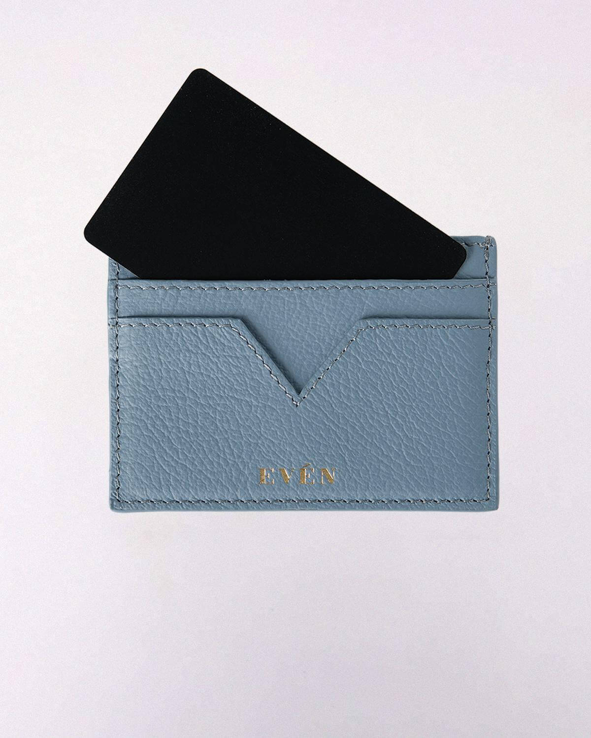 Grey Calfskin Leather Cardholder MUZI