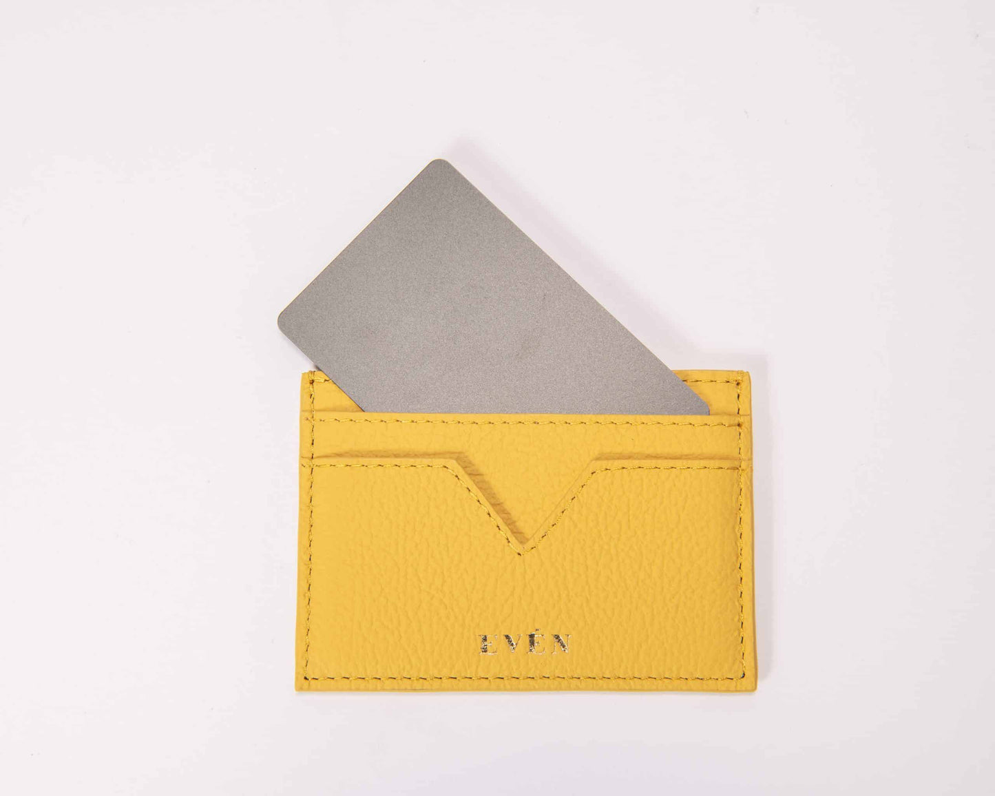 Yellow Premium Calfskin Leather Cardholder MUZI